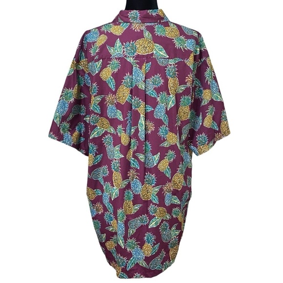 Cooke Street Pineapple Hawaiian Shirt Purple Aloha 2XL - Picture 4 of 8